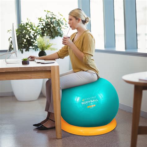 Exercise Ball Chair - 65cm 75cm Yoga Fitness Pilates Ball Stability Base for | eBay