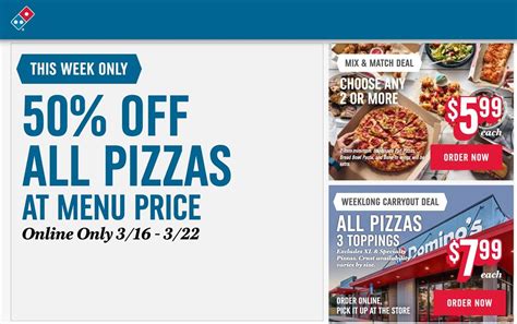 Dominos 🆓 Coupons & Shopping Deals!