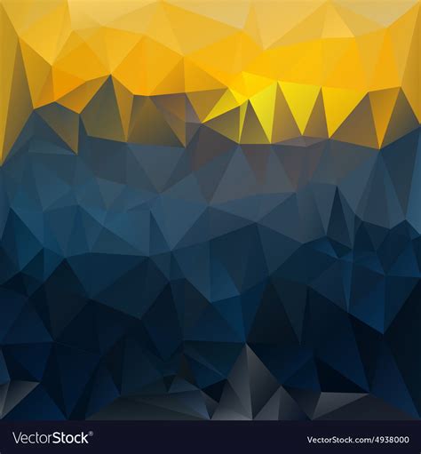 Dark blue yellow polygonal triangular pattern Vector Image