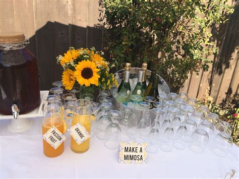 Mimosa Bar | Mimosa bar, Mimosa, Table decorations