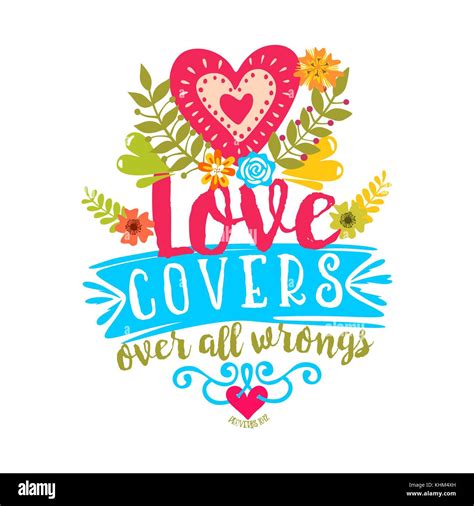 Bible lettering. Christian art. Love covers over all wrongs Stock ...