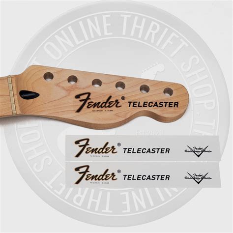 (2) Fender Telecaster Style Waterslide Decals for Headstock w/ Custom Shop Logo - Weatherby's ...