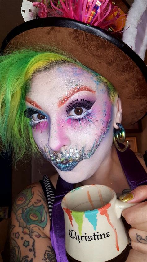 Mad Hatter Halloween Makeup.