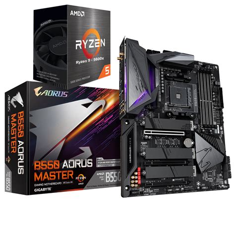 AMD RYZEN 5 5600X 6-Core 3.7 GHz (4.6 GHz Max Boost) + GIGABYTE B550 AORUS Master Gaming ...
