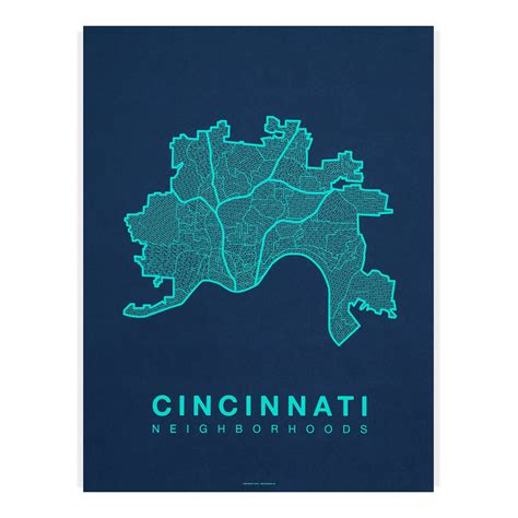 Show your walls some love with a hand-printed Cincinnati Neighborhood Map. Inspired by a love of ...