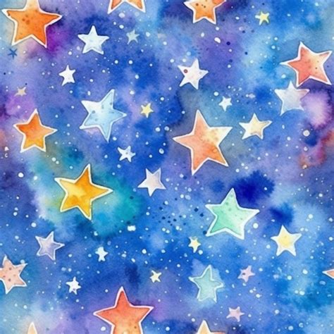 Premium Photo | Watercolor painting of a starry sky with stars.