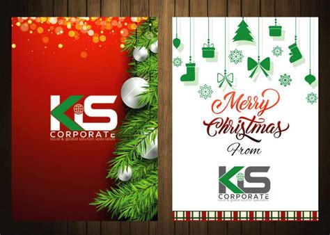 Design a Christmas card with our company logo and Christmas theme on the front and Merry ...