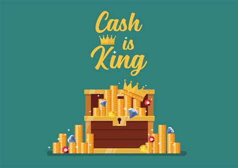 Cash is king typography with open chest full of treasure 14924607 ...