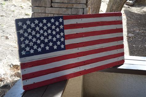 American Flag Reclaimed Wood Distressed Large by DevenieDesigns