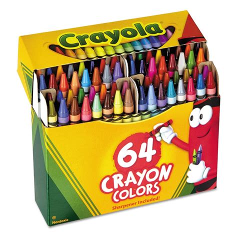 Caixa Giz De Cera Crayola 64 Cores Lapis Cera Pronta Entrega | Parcelamento sem juros