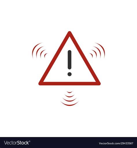 Red flashing hazard warning attention sign Vector Image