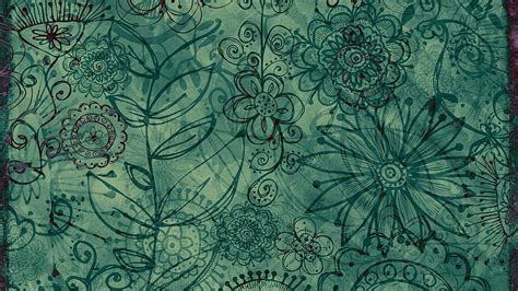 Light Teal Green Flowers Leaves Boho Art Boho, HD wallpaper | Peakpx