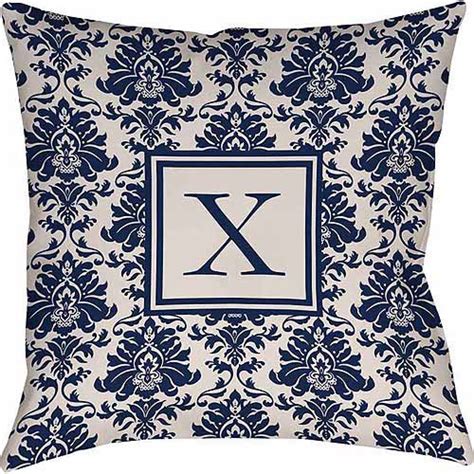 Thumbprintz Damask Monogram Decorative Pillow, Blue - Walmart.com - Walmart.com