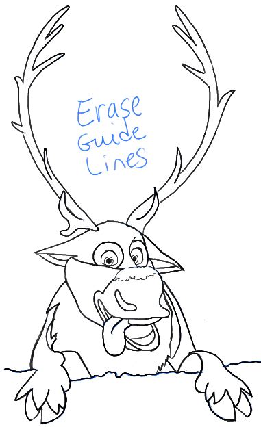 How to Draw Sven the Reindeer from Frozen Step by Step Tutorial – How ...