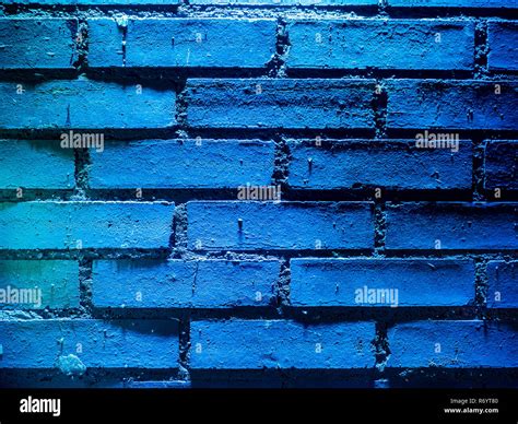 Blue brick wall pattern Stock Photo - Alamy