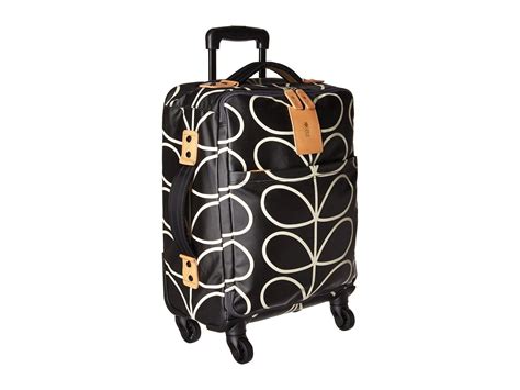 Orla Kiely Classic Giant Linear Luggage Travel Cabin Case (black/cream ...