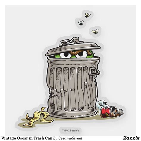 Vintage Oscar in Trash Can Sticker | Zazzle | Trash can, Childrens stickers, Silhouette cameo ...