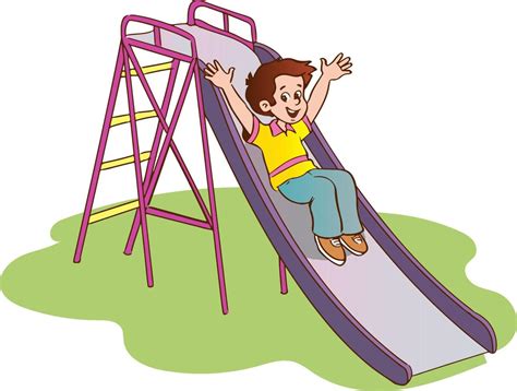 boy sliding down the slide cartoon vector 17076260 Vector Art at Vecteezy