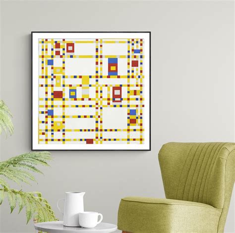 Prints 1942 by Piet Mondrian Colorful Décor Fine Art Print Bauhaus Print Broadway Boogie Woogie ...