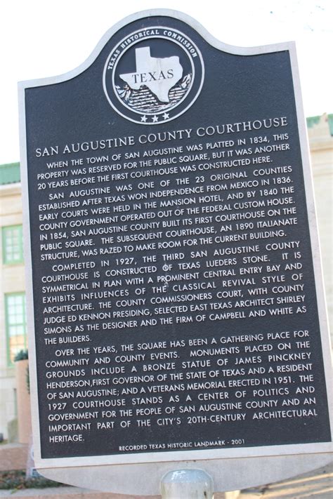 01/05/29 – # 37 Sabine County Courthouse, Hemphill, Texas and #38 San Augustine County ...