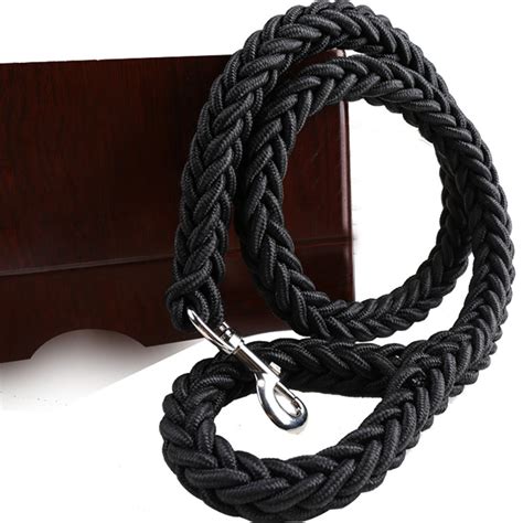 Wholesale Black Thicken Pet Braided Leash Rope for Large Dog Outdoor ...