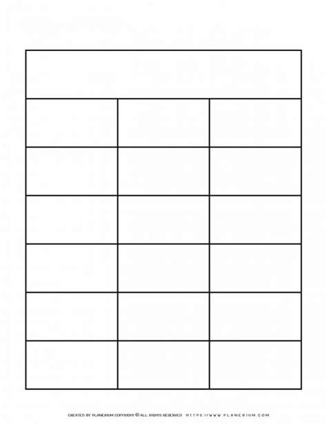 Graphic Organizer Templates - Three Columns Chart | Planerium