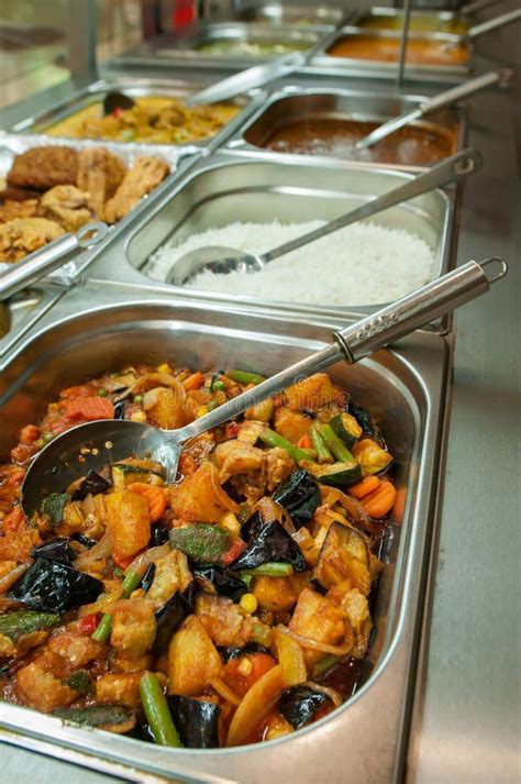 Indian Lunch Buffet or Catering Table Stock Photo - Image of vegetarian, metal: 72769150