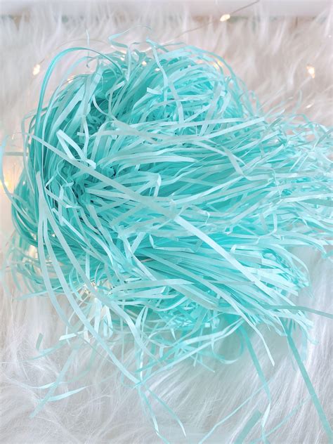 Shredded paper, confetti paper cushioning fill in baby blue for cake box gift box pastry box ...