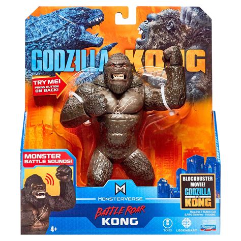 "Godzilla vs Kong Deluxe Battle Roar Kong Toy with Sound - 7"" Tall ...