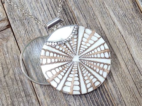 Magnifying Glass Necklace with Sterling Silver and Shell Pendant
