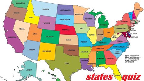 List All 50 States Quiz Printable