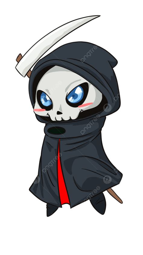 Grim Reaper Cute Cartoon Chibi, Cute Clipart, Cartoon Clipart, Grim ...