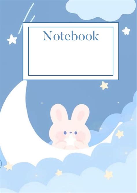 DIY Notebook Cover Art | Cute Bunny Moon Design