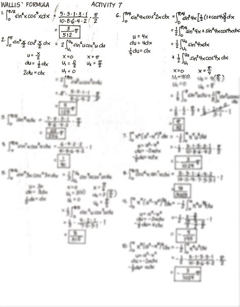 SOLUTION: Wallis formula integral calculus - Studypool