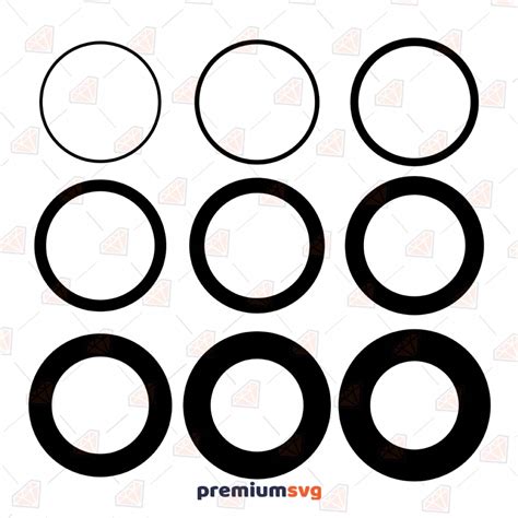 Circle SVG Bundle | Different Thickness Circle SVG Cut Files | PremiumSVG