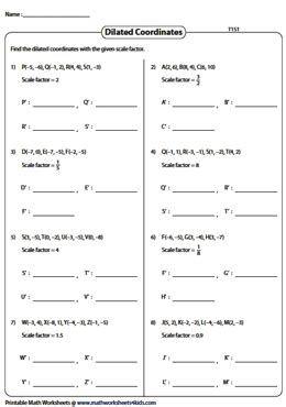 25 Dilations Worksheet Answer Key - support worksheet