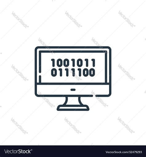 Binary icon isolated on white background outline Vector Image