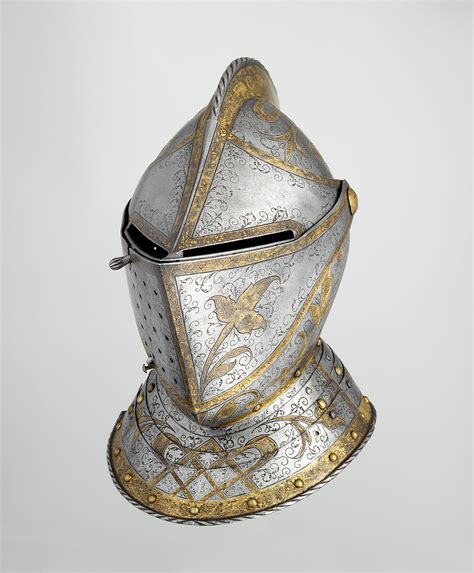 Close Helmet from a Garniture Made for a Member of the d'Avalos Family | German, Augsburg | The Met