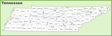 Printable Tennessee County Map