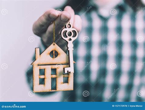 Symbol of the House with Key Stock Photo - Image of debt, care: 157172978