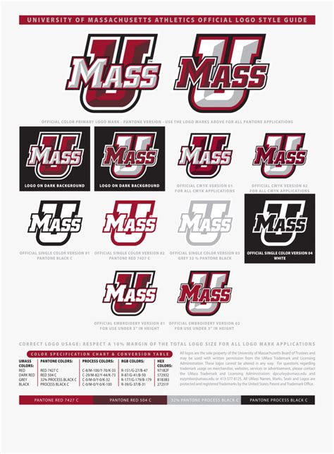 Umass Athletics Logo Style Guide - Black And White Umass Logo , Free ...