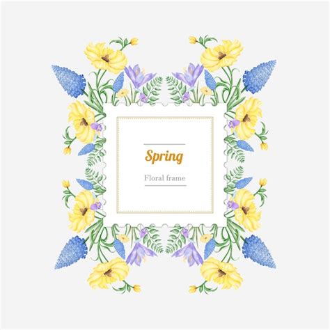 Premium Vector | Floral spring vector frame