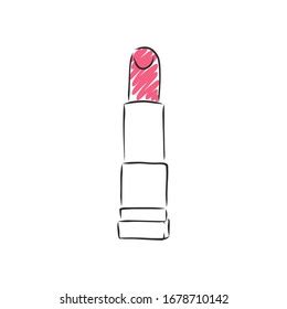 Red Lipstick Cosmetic Vector Sketch Illustration Stock Vector (Royalty Free) 1678710142 ...