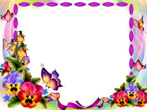 Crystal Flowers Border Frame Background Png And Clipart A78