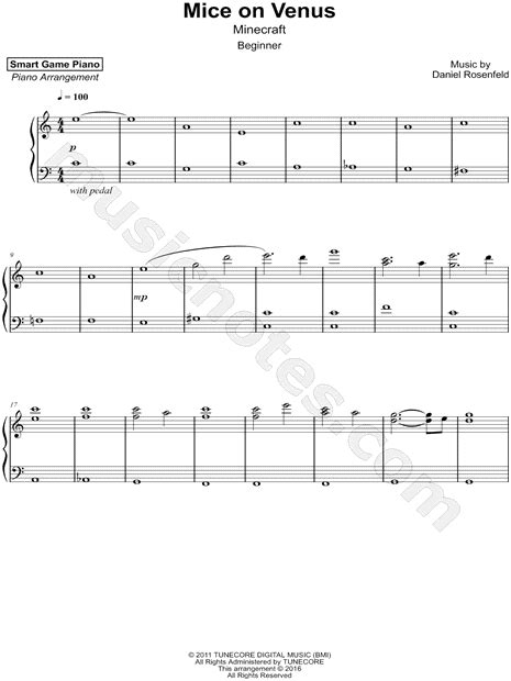 Materia Editions "Mice on Venus [beginner]" Sheet Music (Piano Solo) in C Major - Download ...