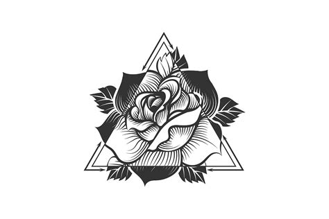 Rose Flower Black And White Tattoo