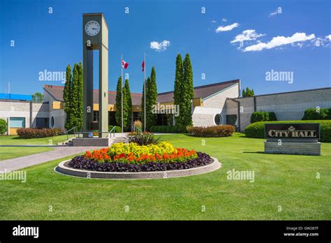 The City Hall building in downtown Winkler, Manitoba, Canada Stock ...