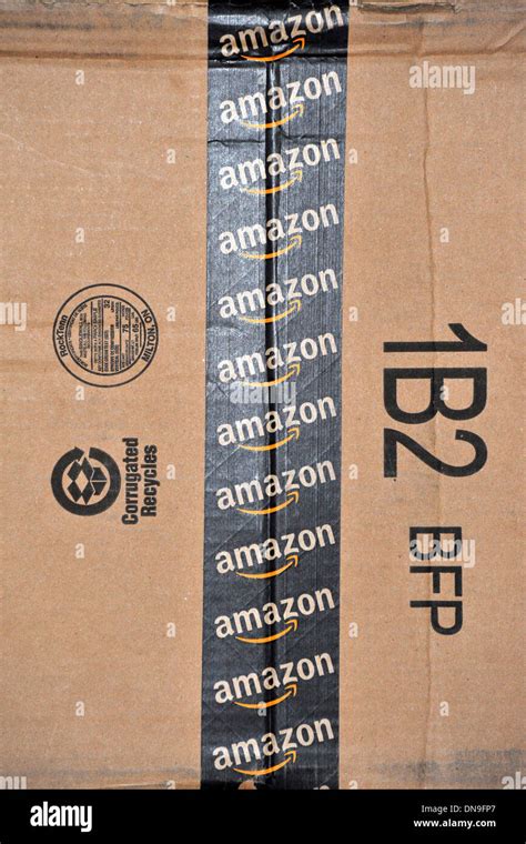 A delivered box with Amazon tape on it Stock Photo: 64748831 - Alamy