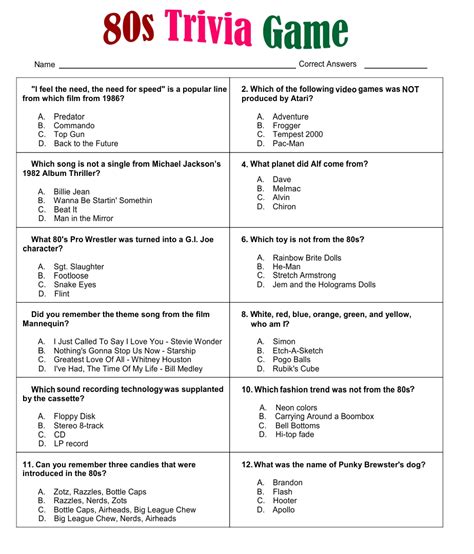 Printable Movie Trivia Questions And Answers