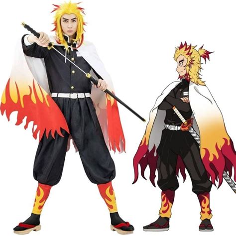 Demon Slayer Anime Rengoku Kyojuro Cosplay Costume Set - $89.99 - The ...